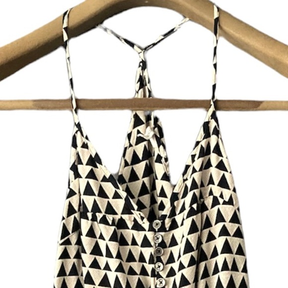 βSOLDβπββοΈSMβ’RIP CURLβ’B&W ABSTRACT PATTERN LIGHTWEIGHT ROMPER W FRINGE DETAIL - Picture 4 of 9